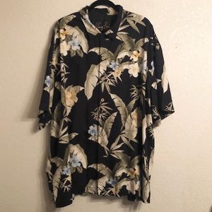 Tommy Bahama Men’s Black Hawaiian 2XL 100% Silk